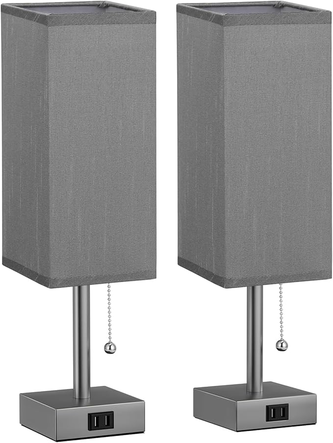Fenmzee Grey Bedside Table Lamps - Image 9