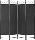 4 Panel Room Divider 6FT Steel Frame Screen Folding Privacy Divider by FDW