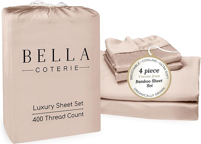 Bella Coterie Luxury Bamboo Viscose King Size Sheet Set | 100% Organically by BC