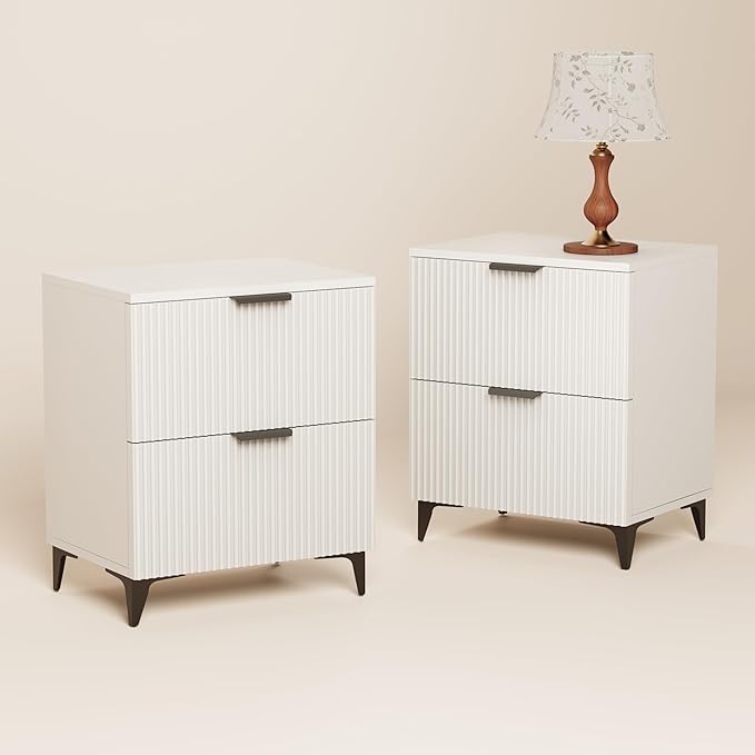 Royal Windsor Small Fluted Nightstand Set of 2 by RoyalWindsor