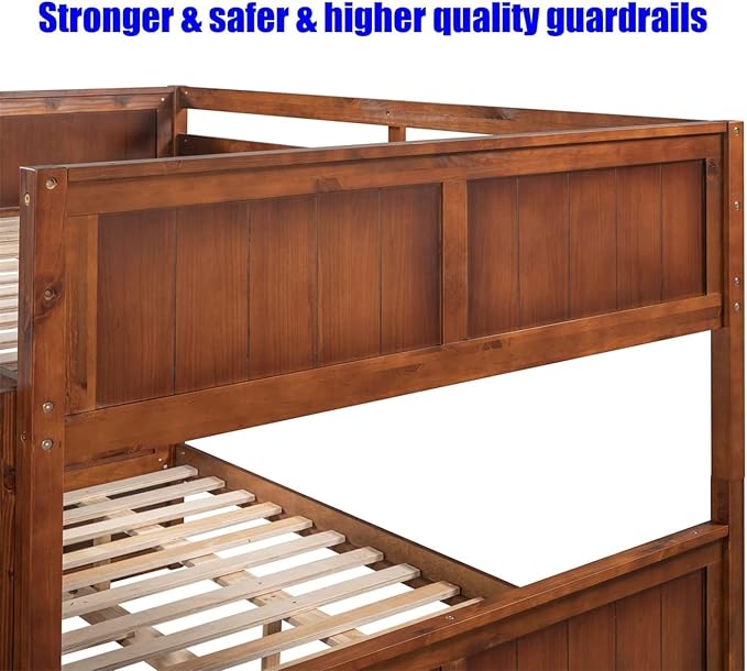 TSAMPA Latest Upgraded & Stronger Heavy Duty Solid Wood Full Over Full Bunk Bed - Image 6