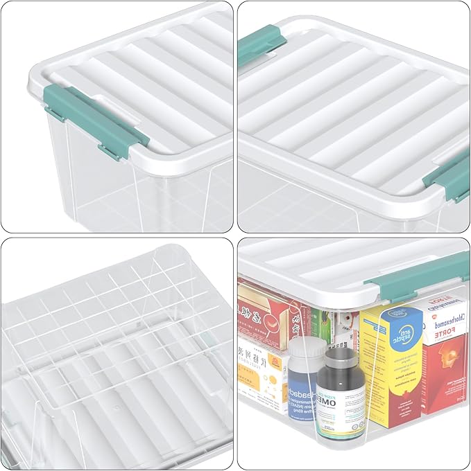 20 Quart Storage Box Bins with Lids, 6 Packs - Image 3