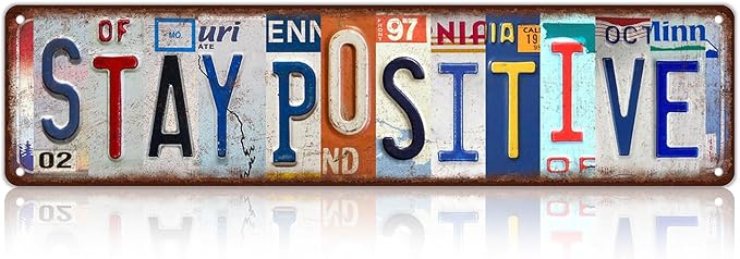 Vintage Stay Positive Wall Decor Street Signs Home Bar Coffee Metal Tin Signs by Unknown