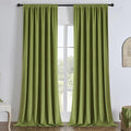 Joydeco Moss Green 100% Blackout Curtains 90 Inch 2 Panels, Luxury Thermal by JOYDECO