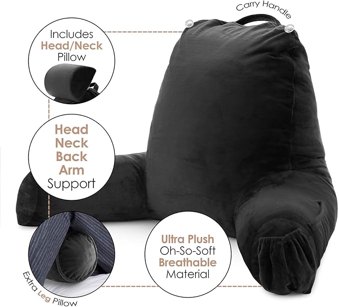 Nestl Reading Pillow with Shredded Memory Foam Includes 2 Neck and Lumber - Image 3