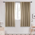 Deconovo Solid Room Darkening Panels Back Tab and Rod Pocket Curtains Blackout by Deconovo