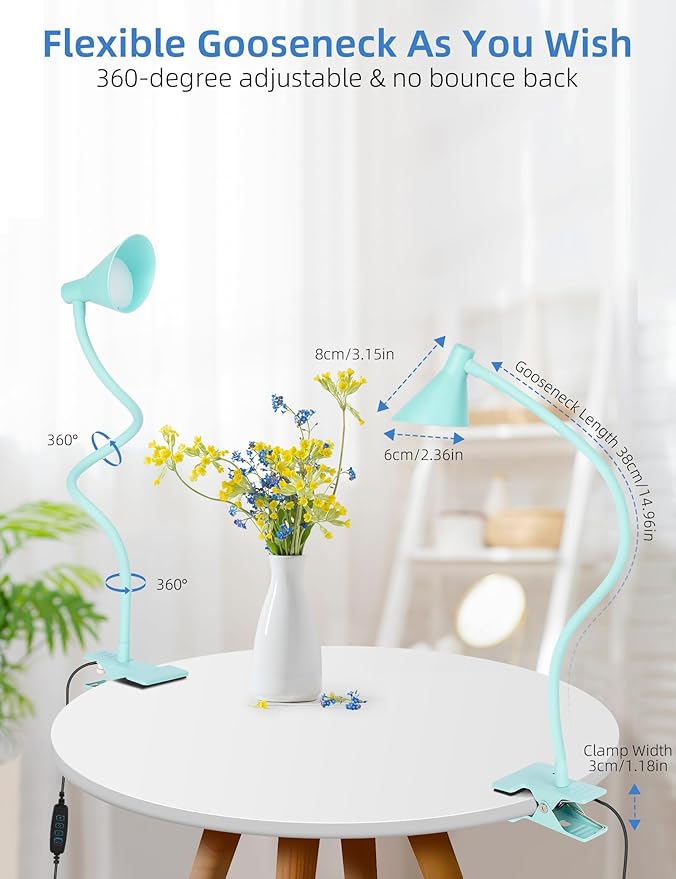 Reading Light for Bed, Clip-on Desk Lamp - Image 5