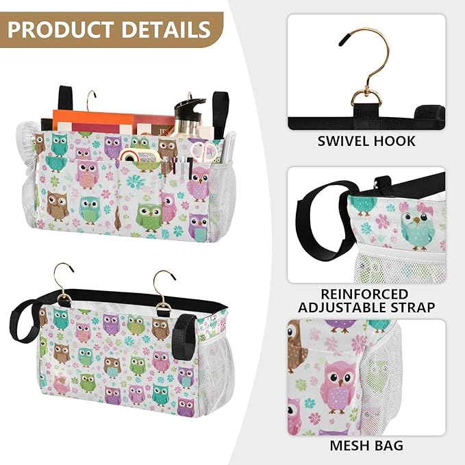 Bedside Caddy Hanging Bunk Bed Caddy Bed Organizer Hanging Pocket - Image 5