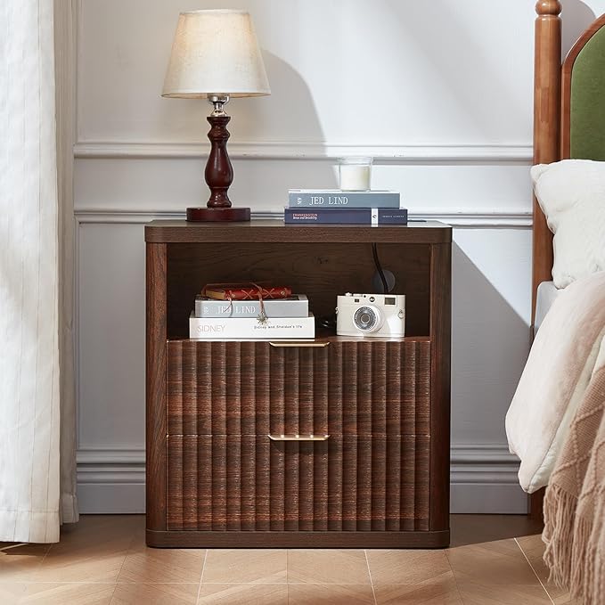 LEYAOYAO Fluted Farmhouse Nightstand Set of 2 - Image 3