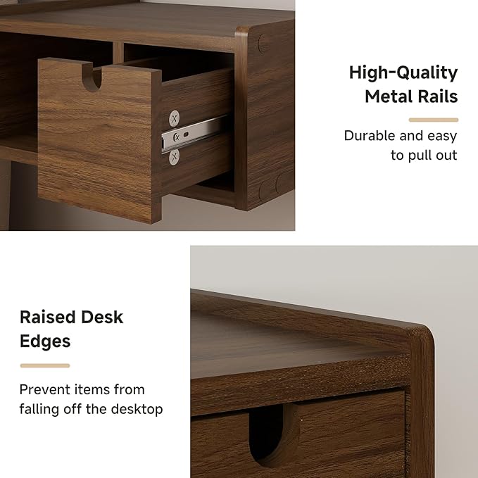 Floating Nightstand Wall Mounted, Walnut Bedside Table - Image 6
