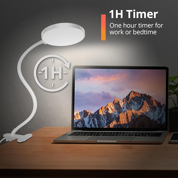 Reading Light with Remote, LED Desk Lamp Clip on RA>95 Dimmable Flexible - Image 6