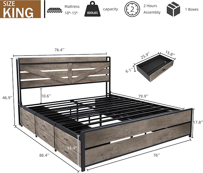 King Size Wooden Bed Frame - Image 2