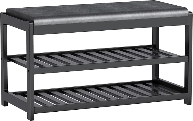 Shoe Bench Entryway, 100% Solid Solid Wood Shoe Rack Bench by Unknown
