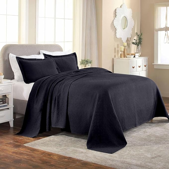 Superior 100% Cotton Basket Weave Bedspread by SUPERIOR