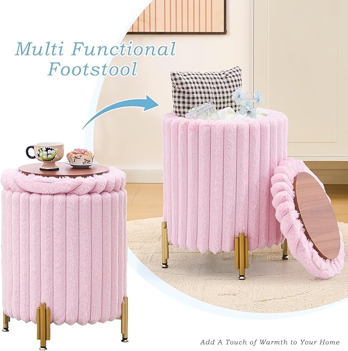 Mxfurhawa Round Ottoman Foot Stool - Image 6