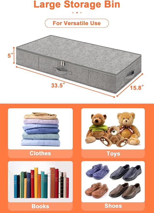 punemi Low Profile Under Bed Storage, 5 inches High Underbed Storage Containers - Image 5