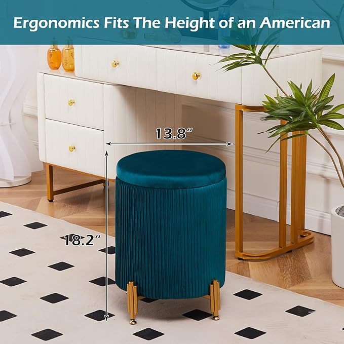 Mxfurhawa Round Ottoman Foot Stool - Image 2