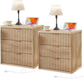 LEYAOYAO 23" Wide Fluted Farmhouse Night Stand Set of 2 by LEYAOYAO-Findtheshiningpointofyourideallife%EF%BC%81