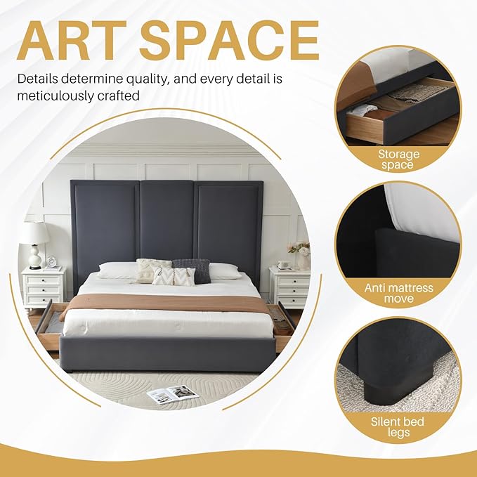 YUHUASHI King Size Bed Frame - Image 7
