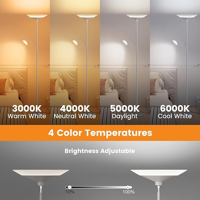 Sliver Gray Torchiere Floor Lamp - Image 3