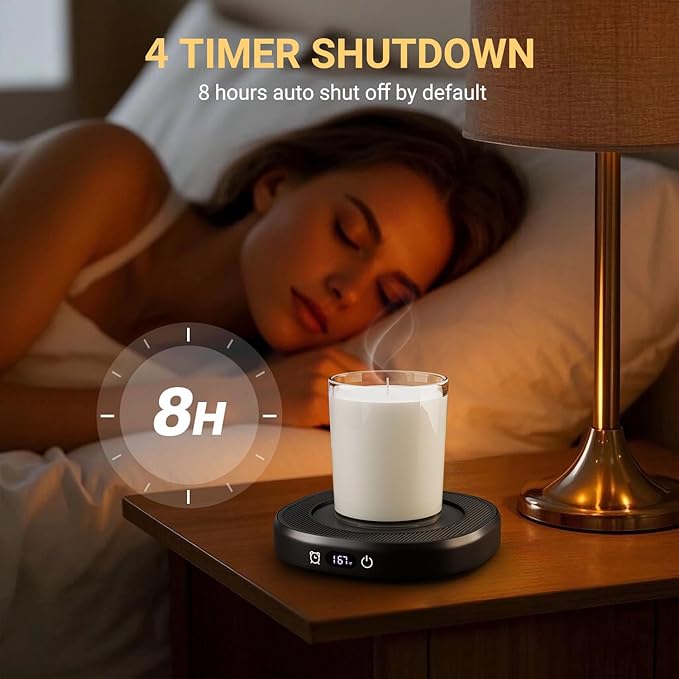 Coffee Mug Warmer & Simple Pure Black Mug Set, Electric Cup Warmer - Image 4