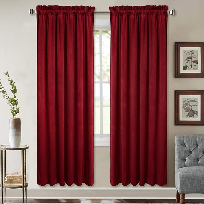 StangH Christmas Decor Red Curtains 72-inch by StangH