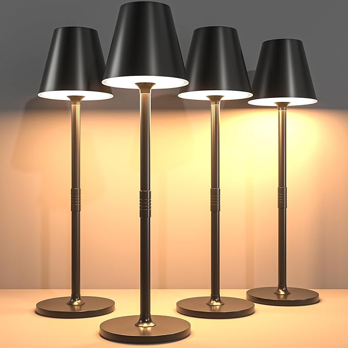 LED CordlessTable Lamp, 4000mAh Rechargeable Battery Desk lamp, 3 Level by Timjorman