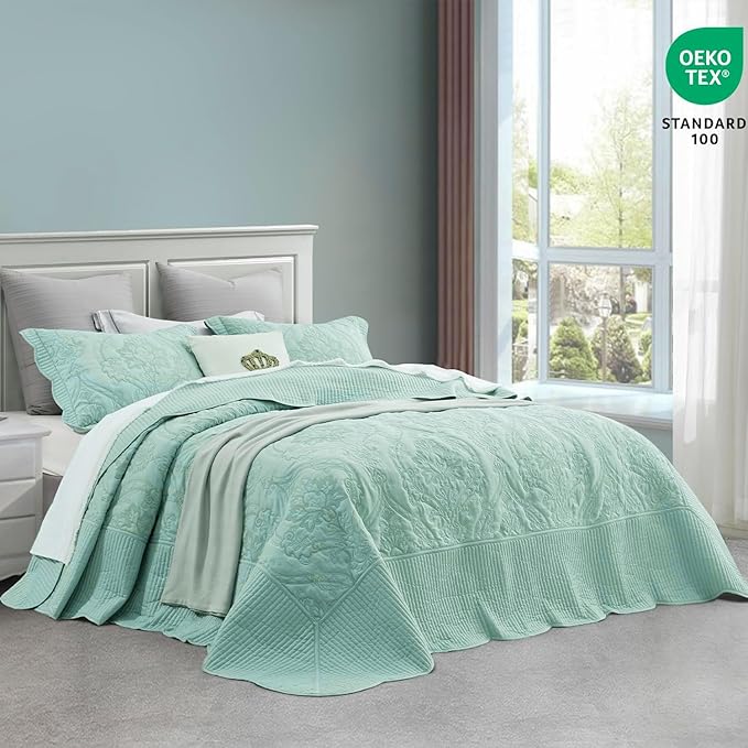 CHIXIN Oversized King Bedspread 128x120 Extra Wide - Image 2