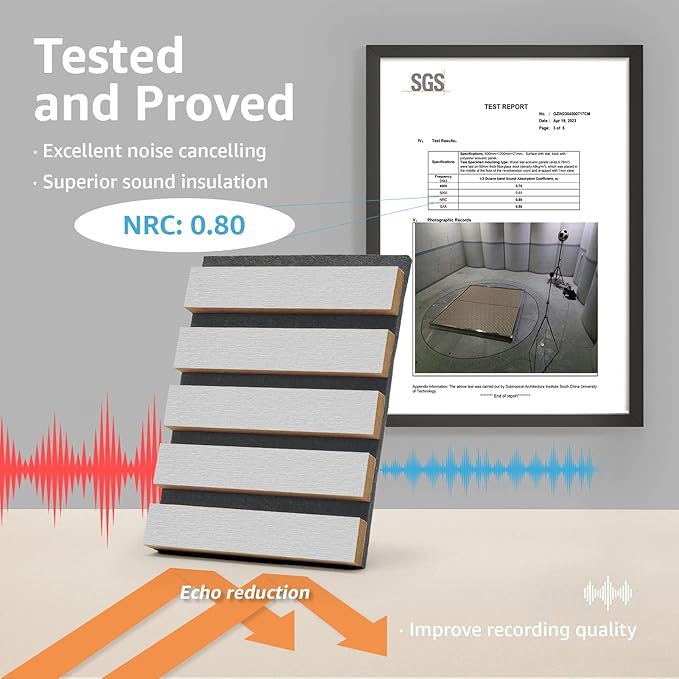 Art3d 4 Wood Slat Acoustic Panels - Image 2