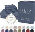 Bella Coterie 6 Piece Luxury Bamboo Viscose California King Size Sheet Set | by BC