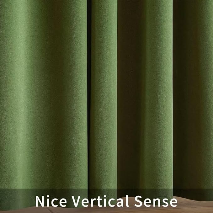 Joydeco Green Velvet Curtains 84 inch 2 Panel, Room Darkening Super Soft Velvet - Image 8