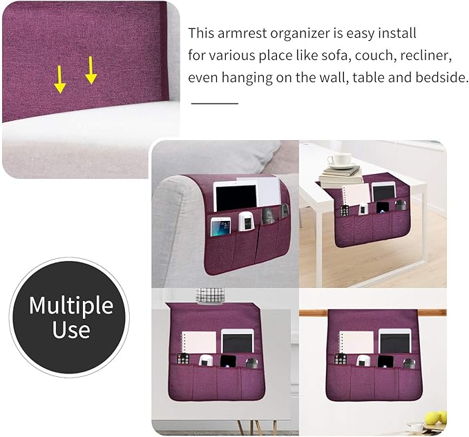 SYSOV Sofa Armrest Organizer, Remote Control Holder - Image 5