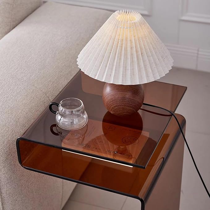 Glass Nightstand, Side Table, S-Shaped End Table - Image 6