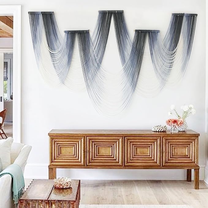 IOWER Large Macrame Wall Hanging Decor Dip-Dyed Macrame Wall Decor Wall Art by IOWRE