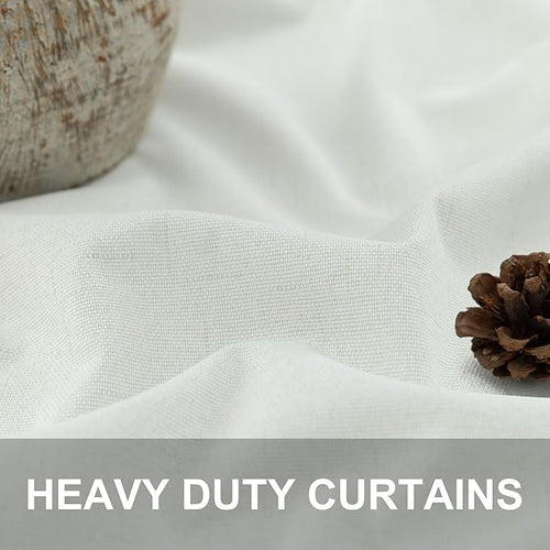 120 Inches Extra Long Curtains for Living Room 2 Panels Faux Linen Darkening - Image 2