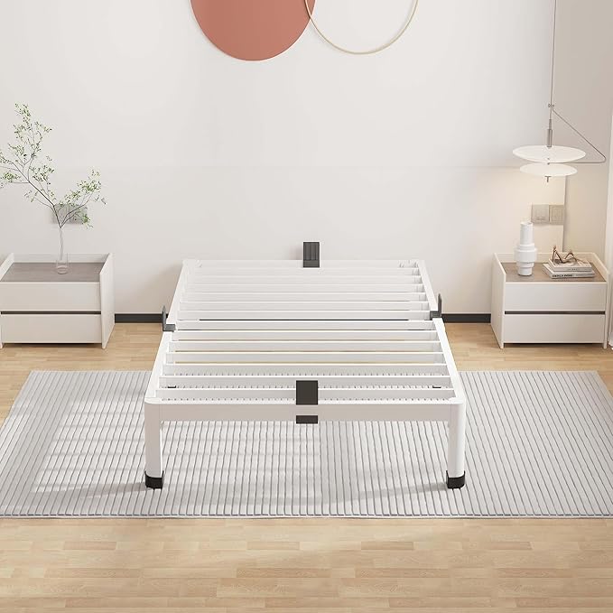 ROIL 10 Inch White Twin Bed Frame - Image 6