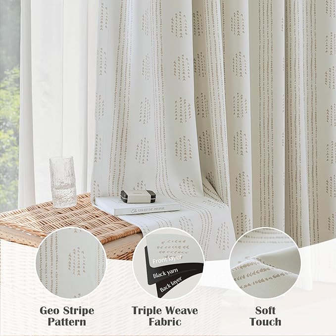 100% Boho Blackout Curtains 63 Inches Long - Image 6