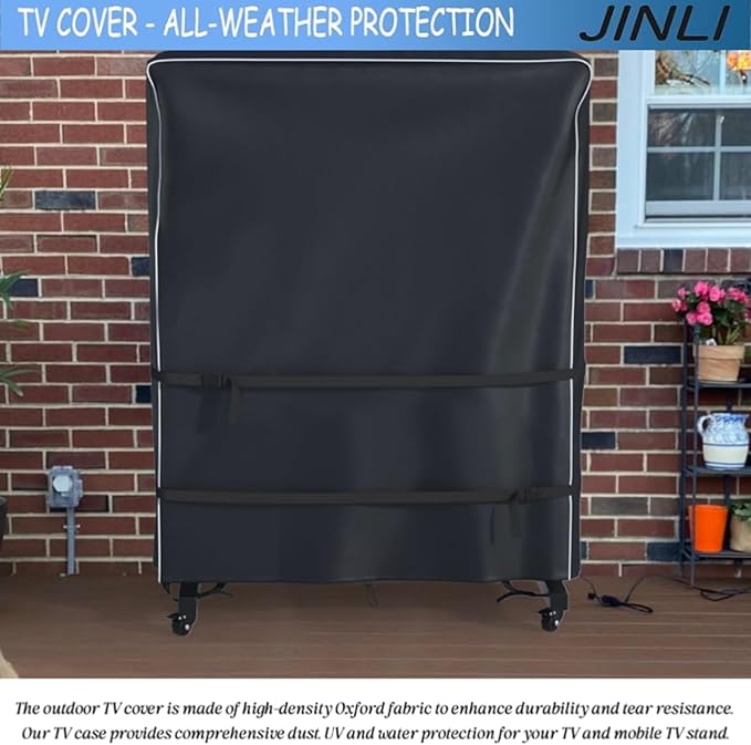 JINLI 60-65 inch outdoor TV trolley cover, courtyard TV cover, Oxford fabric - Image 7