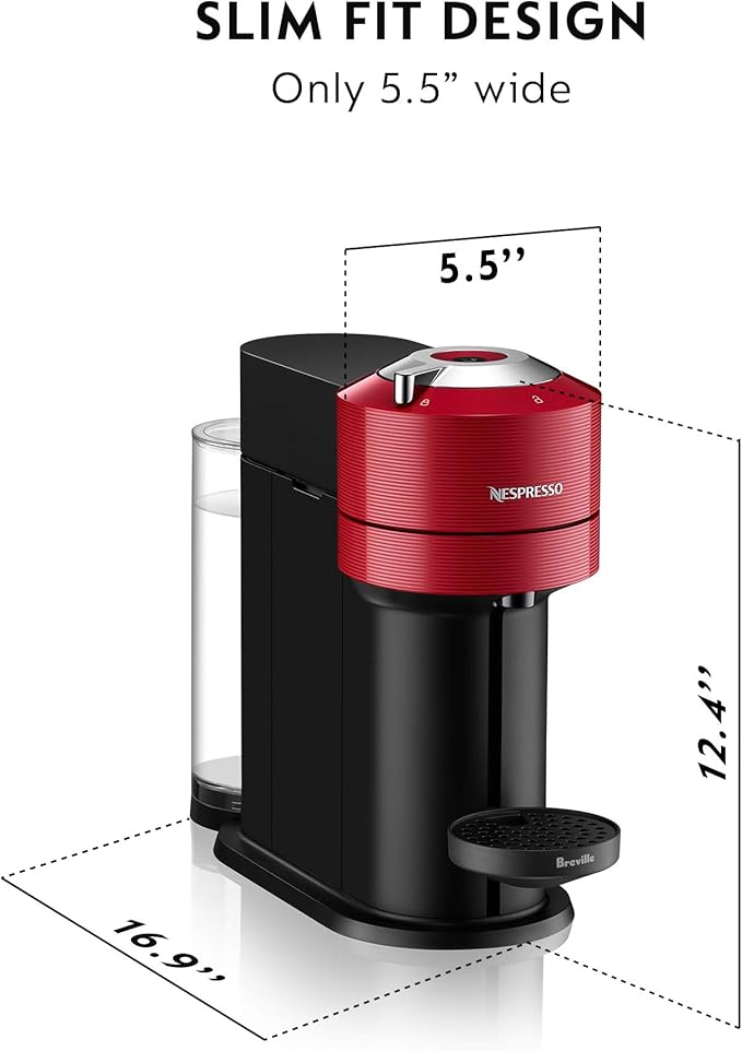 Nespresso Vertuo Next Coffee and Espresso Machine by Breville, Cherry Red - Image 3