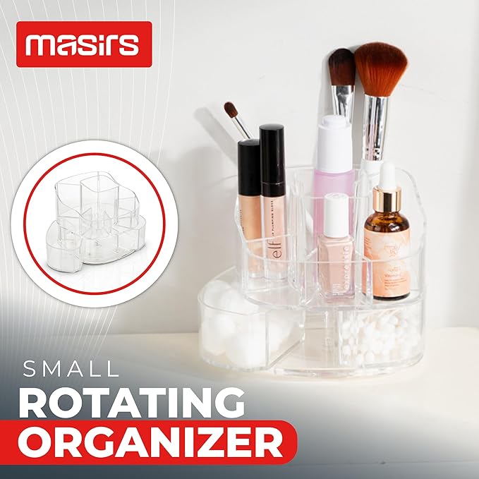 Masirs Small Rotating Makeup Organizer - Image 2