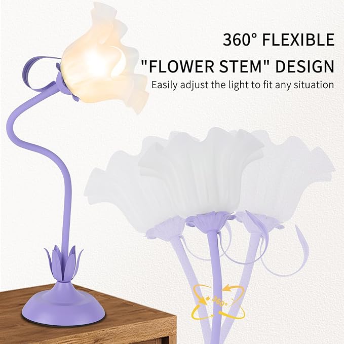 Cute Flower Desk Lamp, 3 Color Temperature Table Lamp - Image 2