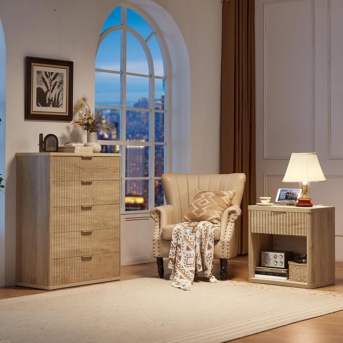 LEYAOYAO Fluted Nightstand - Image 7