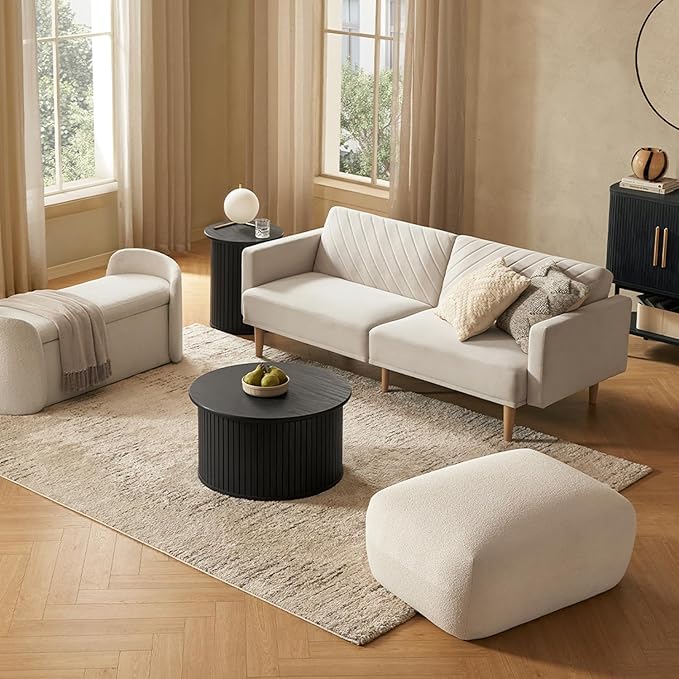 mopio Quin Tambour Round Circle Coffee Table - Image 2