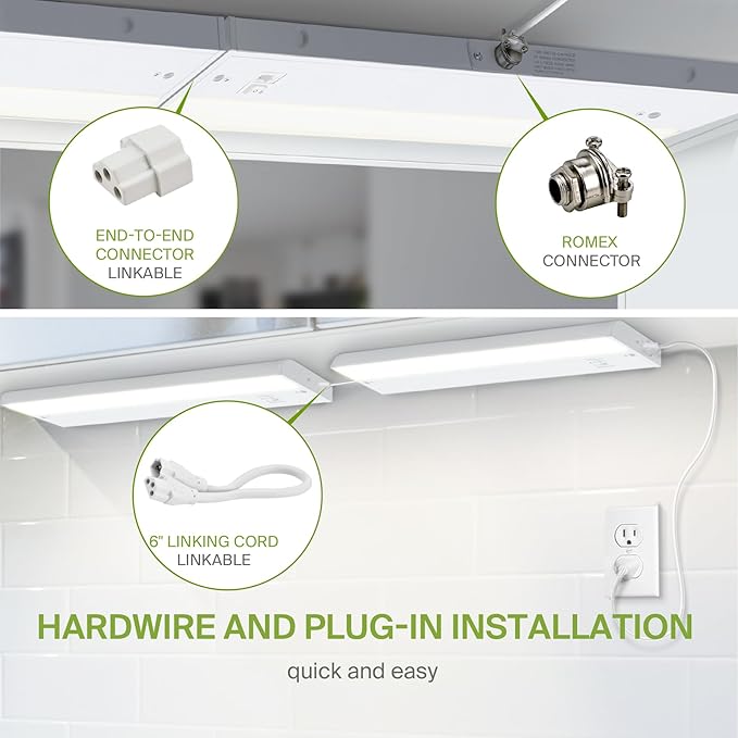 ASD 20 Pack 18 Inch LED Under Cabinet Lighting Plug in or Hardwired, - Image 7