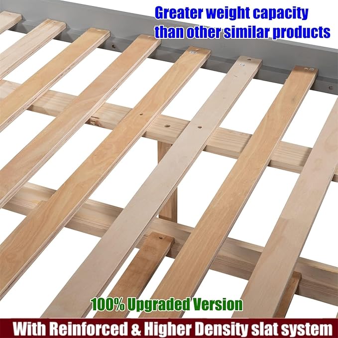 TSAMPA Latest Upgraded & Stronger Heavy Duty Solid Wood Full Over Full Bunk Bed - Image 7