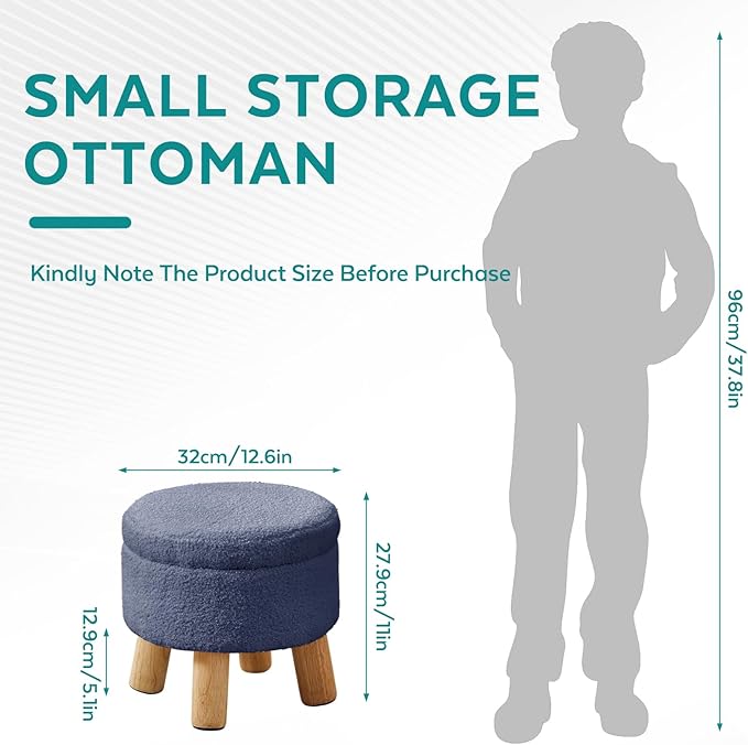FIMIVIBI Small Foot Stool Ottoman - Image 2