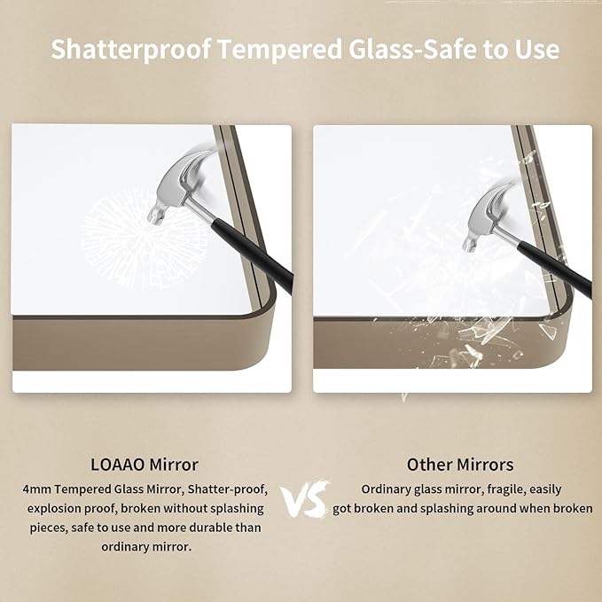 LOAAO 55”X30” Bronze Bathroom Mirrors - Image 7
