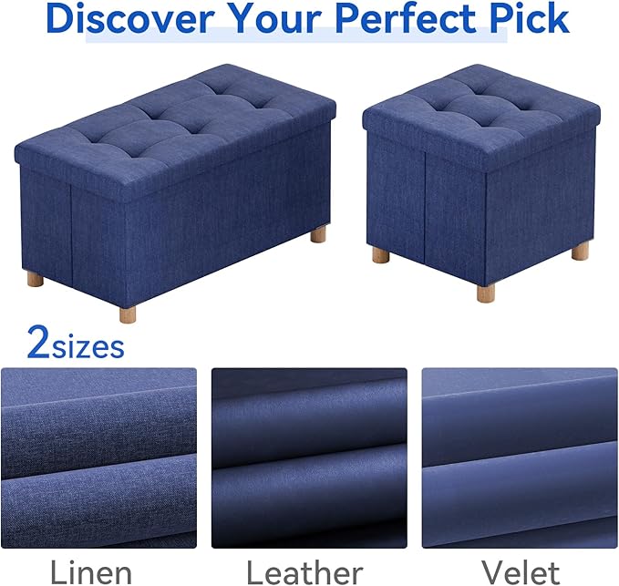 BRIAN & DANY 30 Inches Folding Storage Ottoman Bench, Ottoman - Image 7
