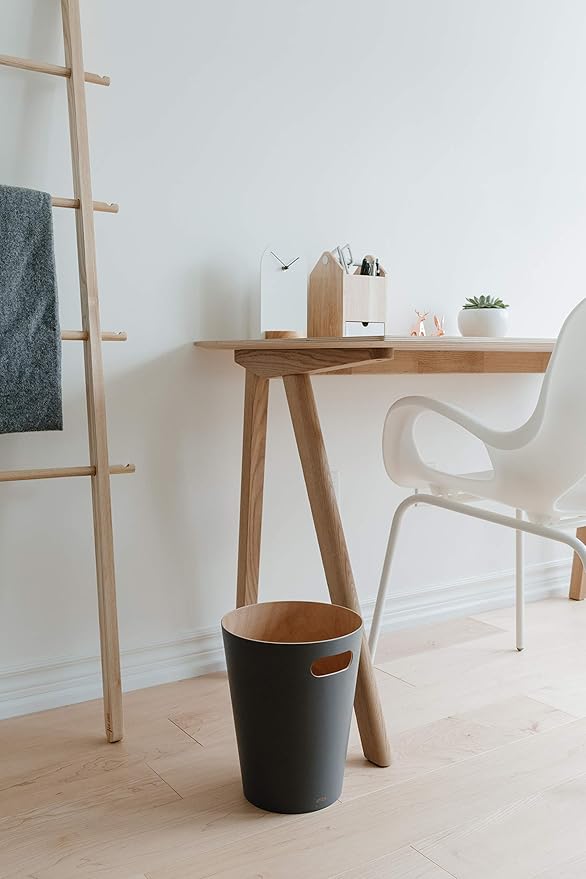 Umbra Woodrow 2-Gallon Modern Wooden Trash Can Wastebasket, Attractive Bin - Image 8