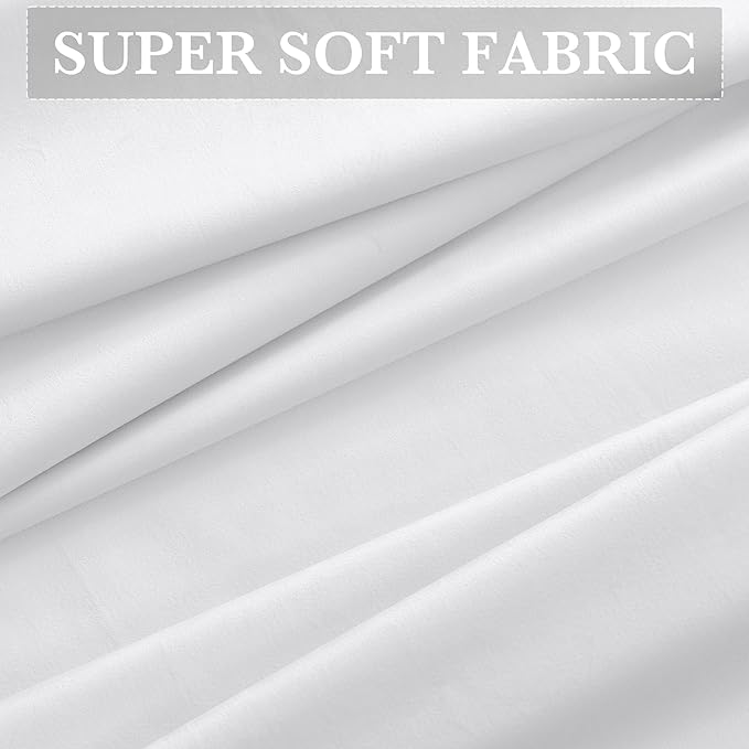 RYB HOME 100% Blackout White Velvet Curtains - Image 6
